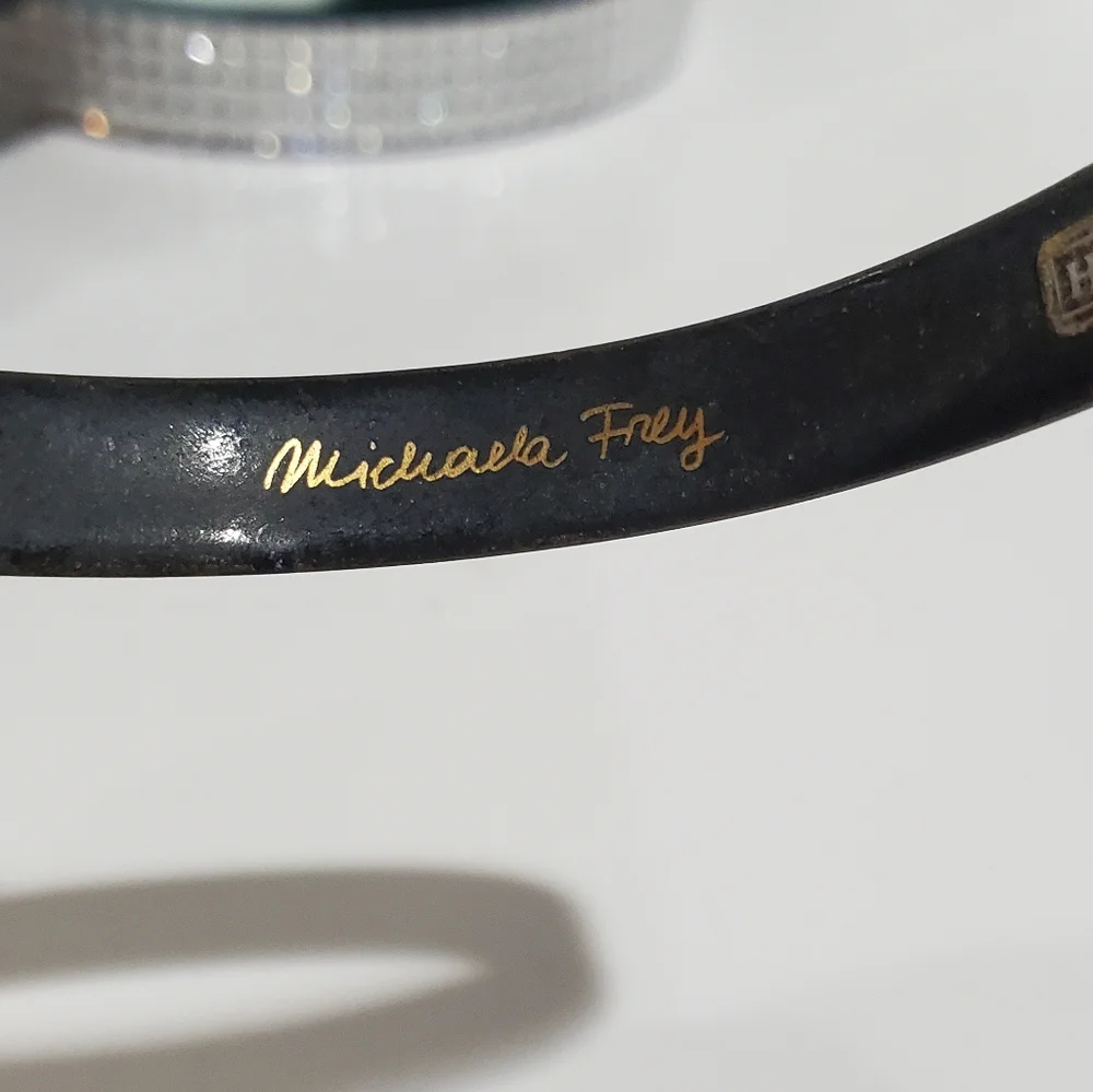 Stunning Vintage MICHAELA FREY WILLE Floral Enamel Bangle Bracelet - Picture 7 of 7